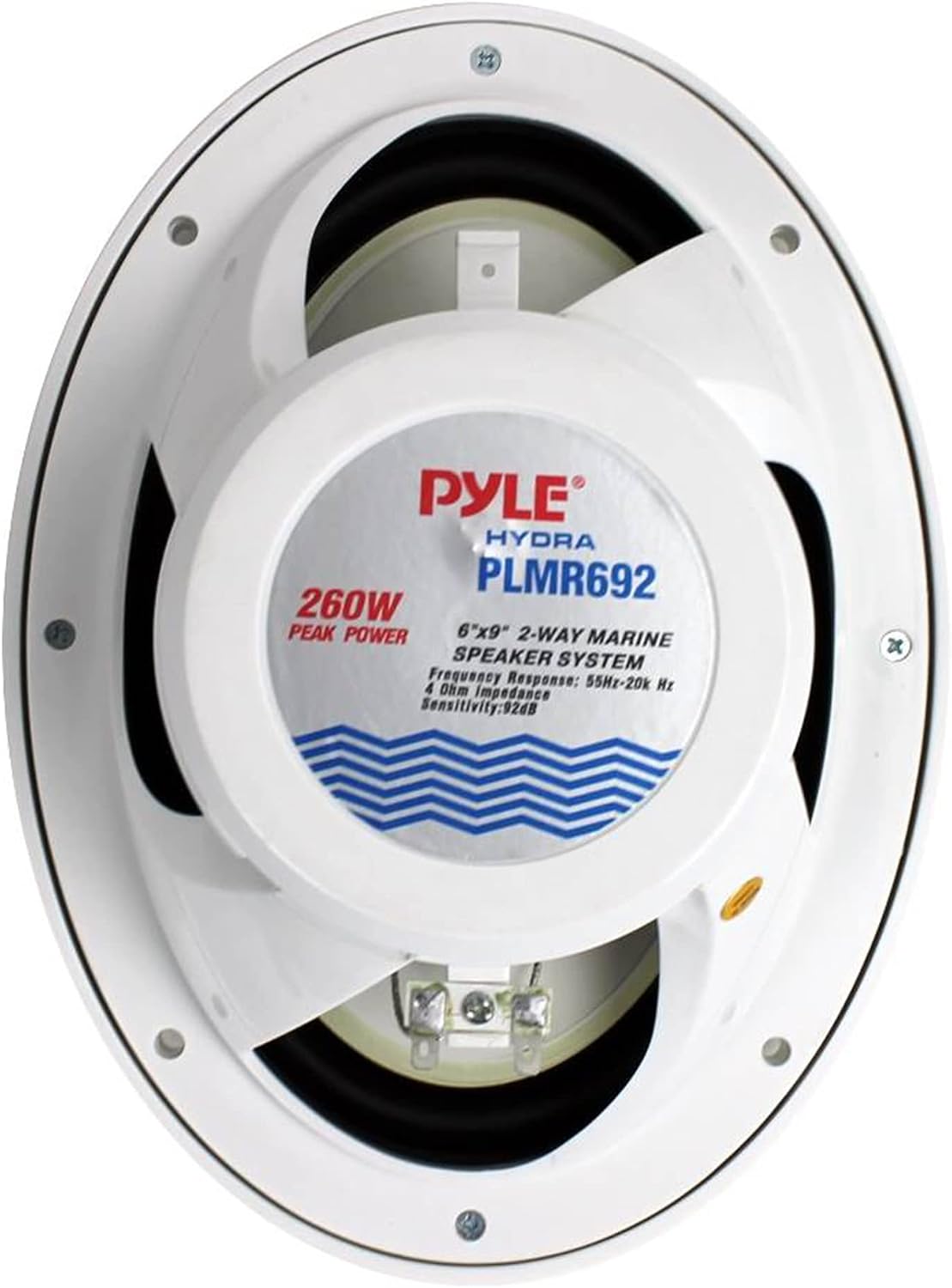 Pyle 6 x 9 Inch 260W Water-Resistant Marine Audio Speakers, White, 4-Pack