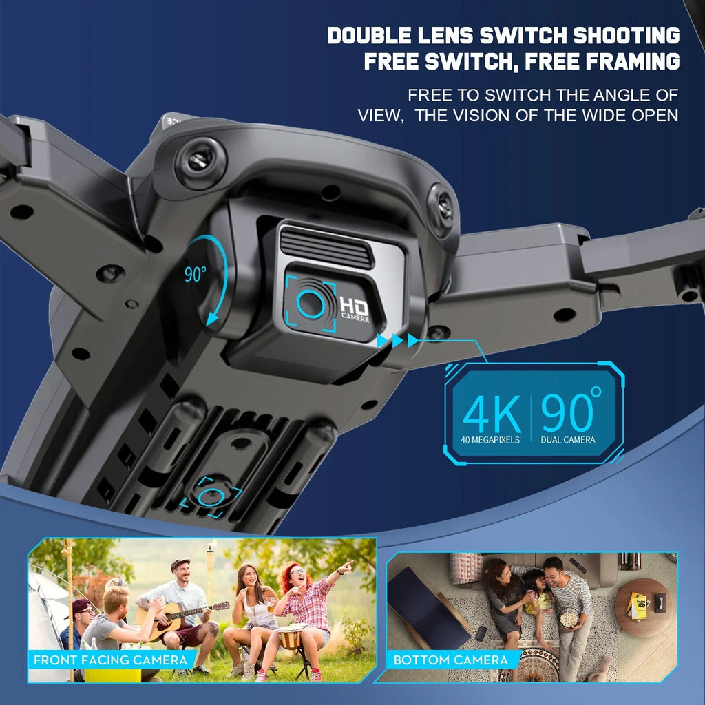 HD Avoidance 4K Obstacle Dual Camera Drone Technology JLLOM Design Foldable - Quadcopter with and