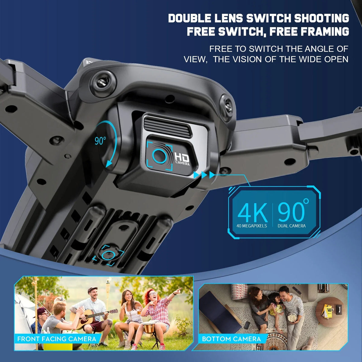 HD Avoidance 4K Obstacle Dual Camera Drone Technology JLLOM Design Foldable - Quadcopter with and