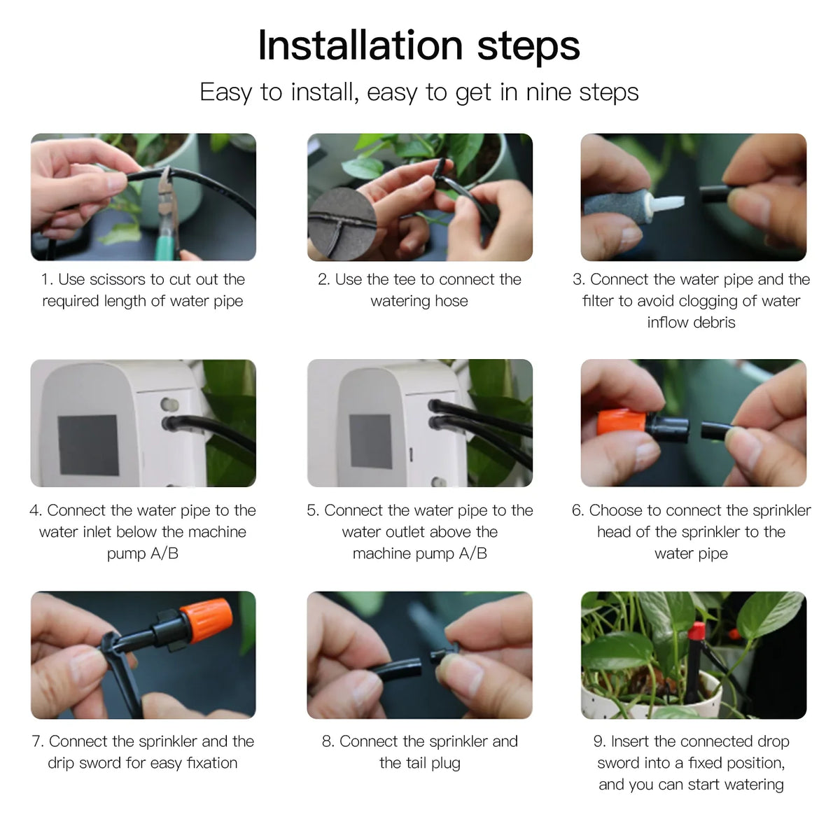 USB Automatic Time Device Pump Charging Panel/ Home Manual Programmable with Watering Voice/ Solar Dual Control Compatible System Watering Built-in Watering WiFi/ Arealer for System Battery Smart