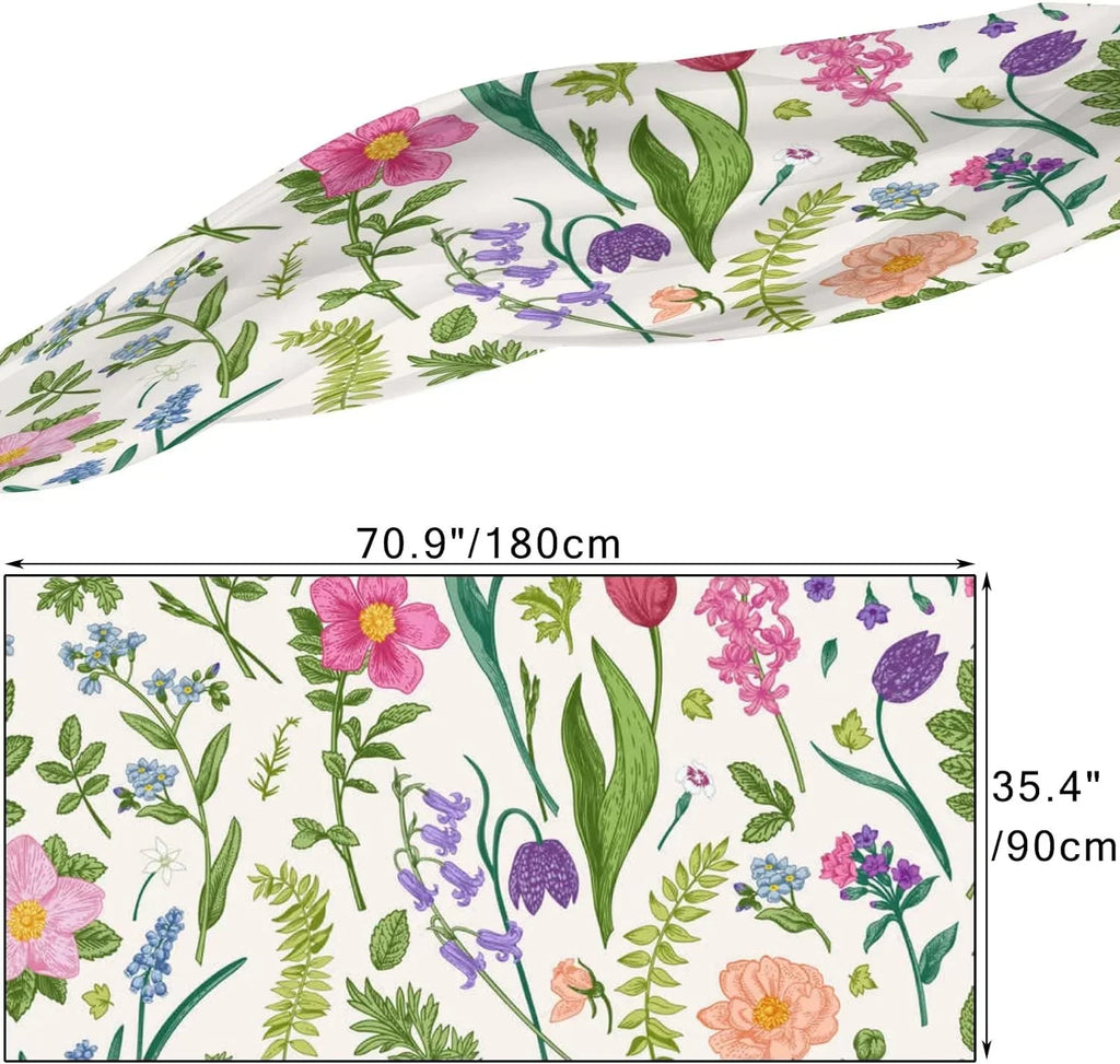 Flowers Meadow and Scarf Women Lightweight Scarves Shawl Silk Long Hyjoy Herbs Wrap for Neck Girls