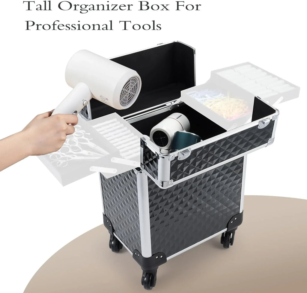 Trolley Cosmetic Makeup Joligrace Rolling Organizer Case Makeup Large Box