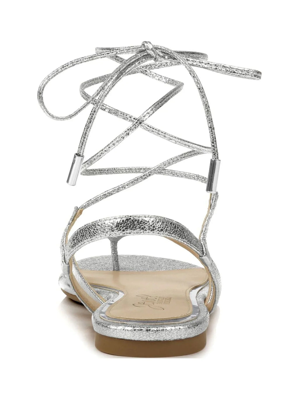 Lace-Up Strap Silver Padded outfit Nolana MISCHKA Sandals Ankle Womens BADGLEY Thong Toe Round 8