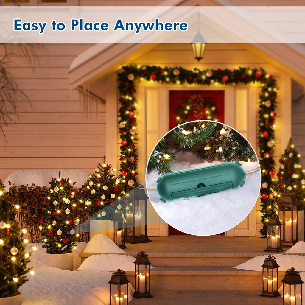 Protect LED Light, Cord Fountain,etc Cover to Tool, Seal for CZS Holiday Power Protectors Decorations, Extension Safety Connector (4 Safety Enclosure Strip Pack) Plug Outside