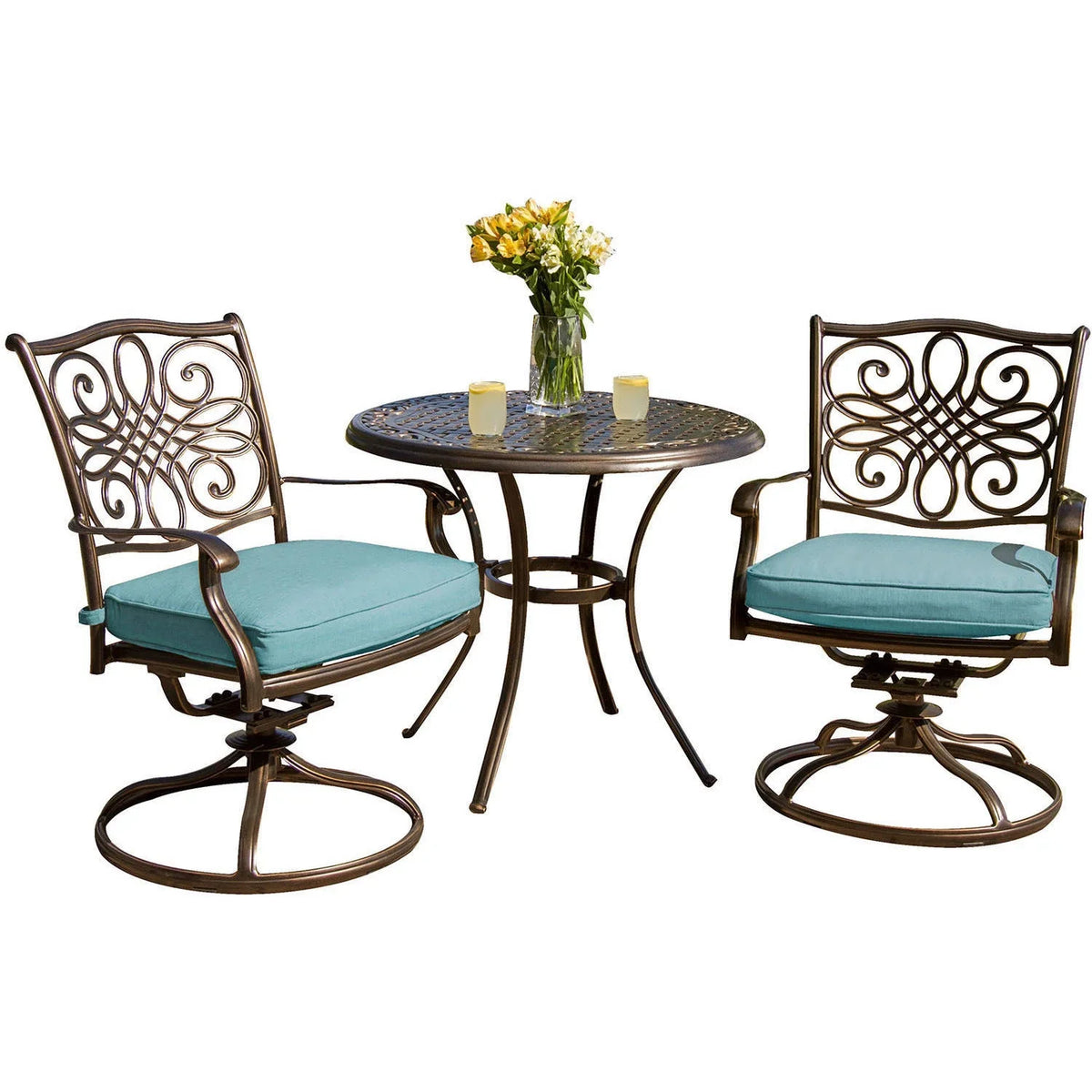 3-Piece Cambridge exterior Rockers Set Bistro Swivel Seasons with