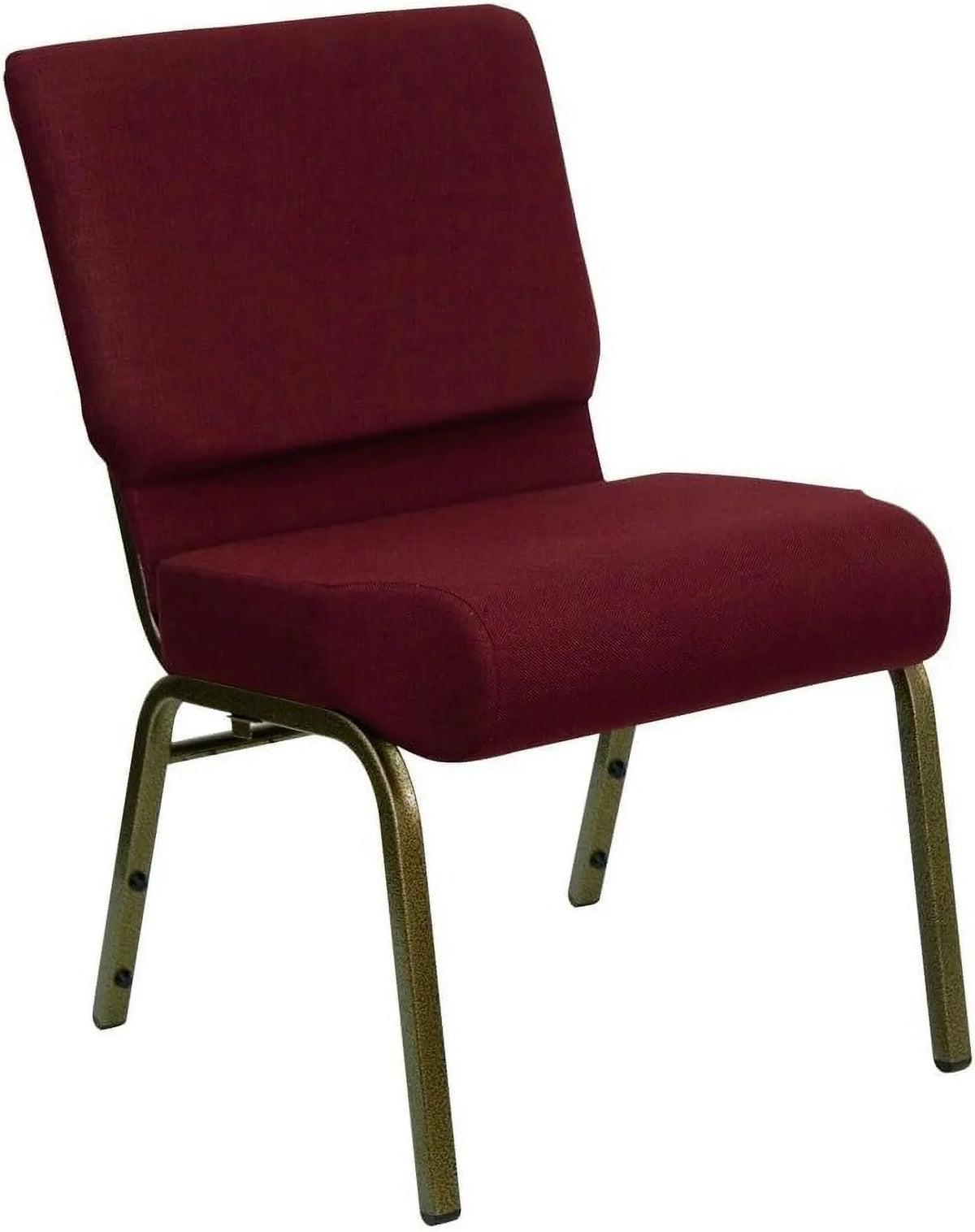 Hercules Series 21''W Stacking Church Chair In Burgundy Fabric - Vein Frame