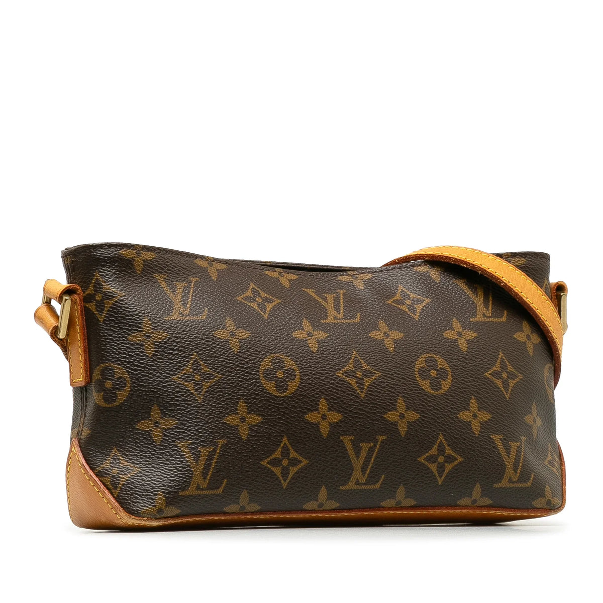 Trotteur Monogram Bag Canvas Crossbody Brown Authenticated (Good) Pre-Owned Unisex