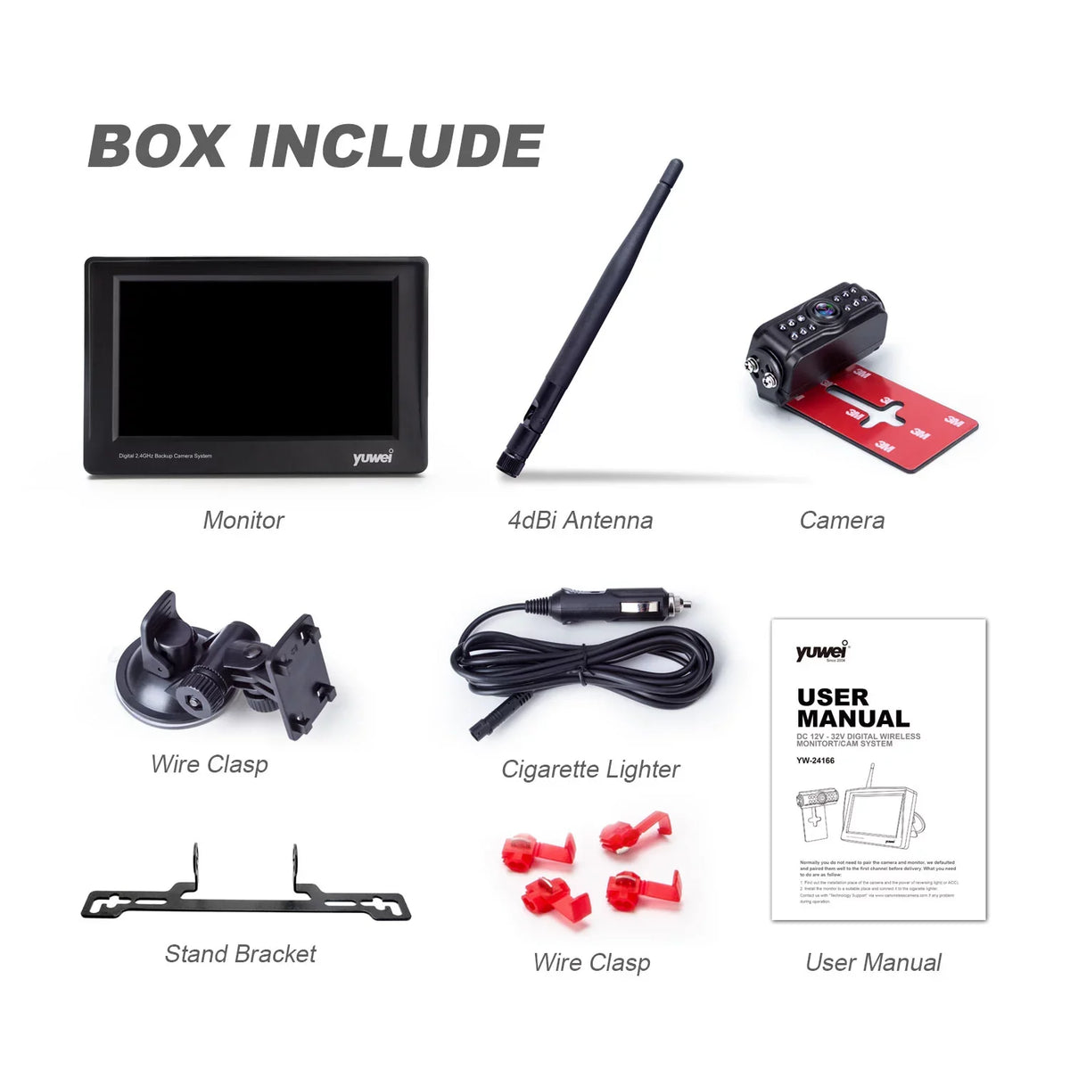 Trucks, Monitor Backup 4.3" for Camera Wireless View Nightvision Rear with Universal Yuwei SUV, and Cars Digital Camera and