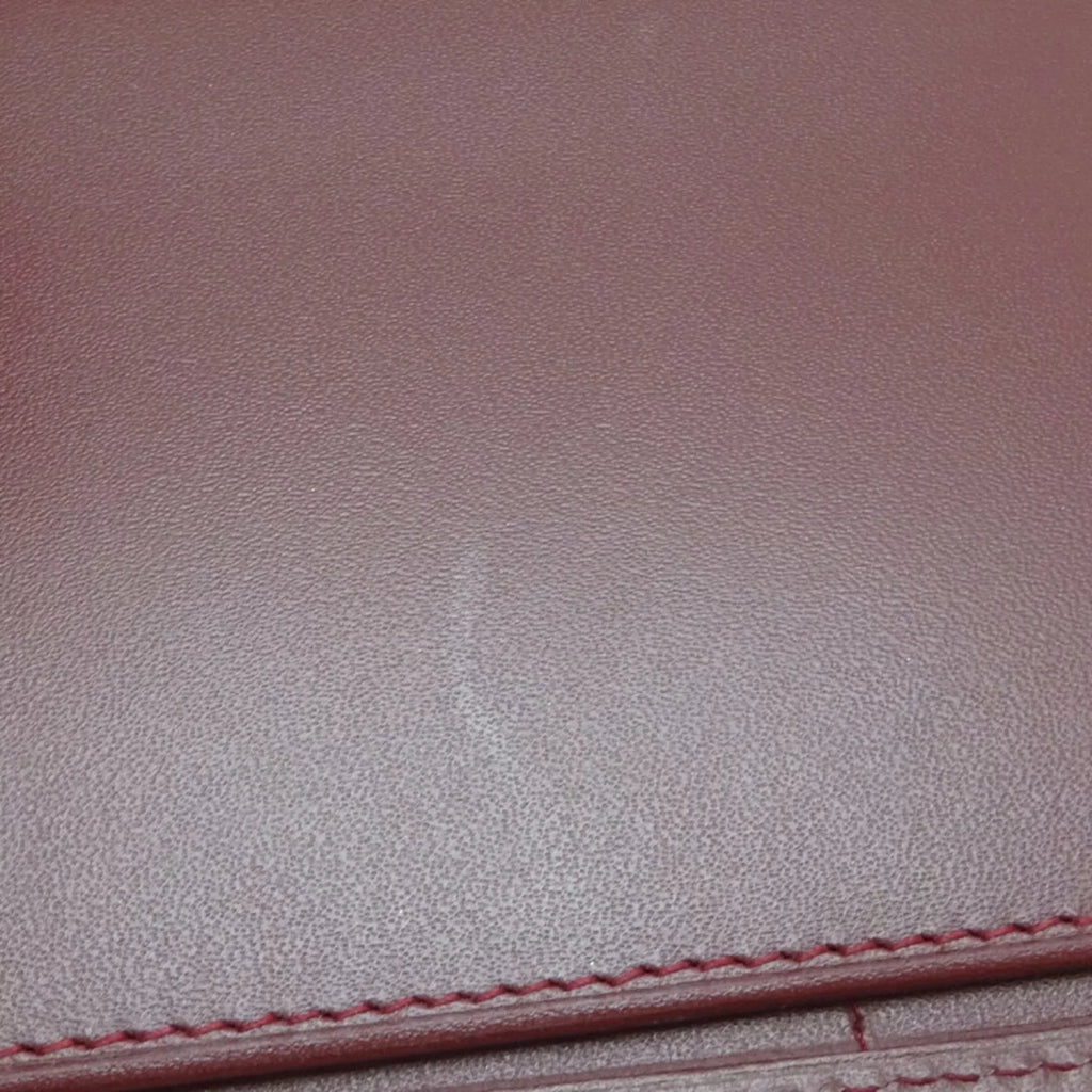 Used Cartier Mastline Long Wallet Women'S Leather Bordeaux (Red) (Good)