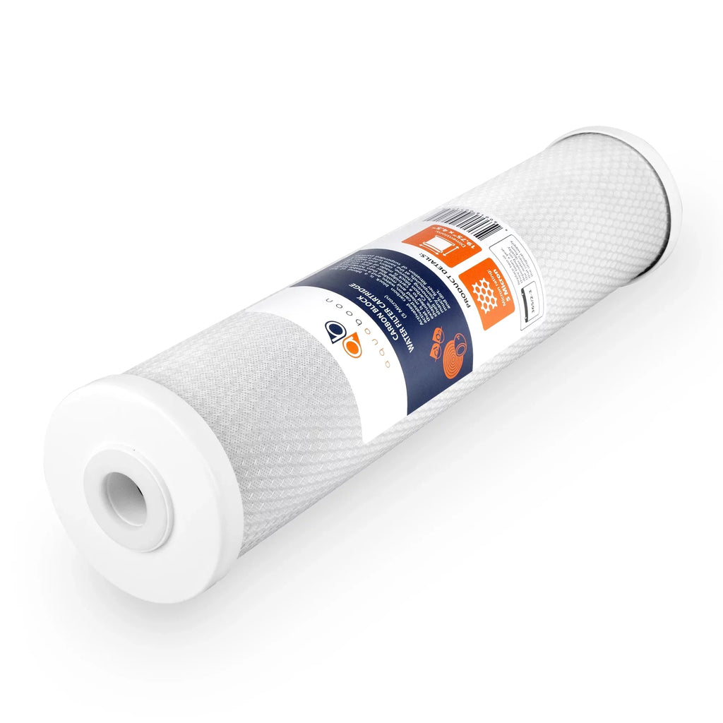 Aquaboon 5 Micron Big Cerulean 20" X 4.5" Gac, Cto Carbon Block & Sediment Replacement Filter Cartridges Set | 1 Set, 3 Packs Ep20-Bb, 2C-20Bb, 155358-43, Dgd-5005-20