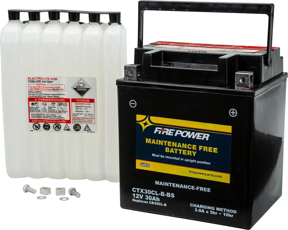Fire Power Maintenance Free Battery Ctx30Cl-B-Bs Compatible With Sea-Doo Rxt 215 2005-2010