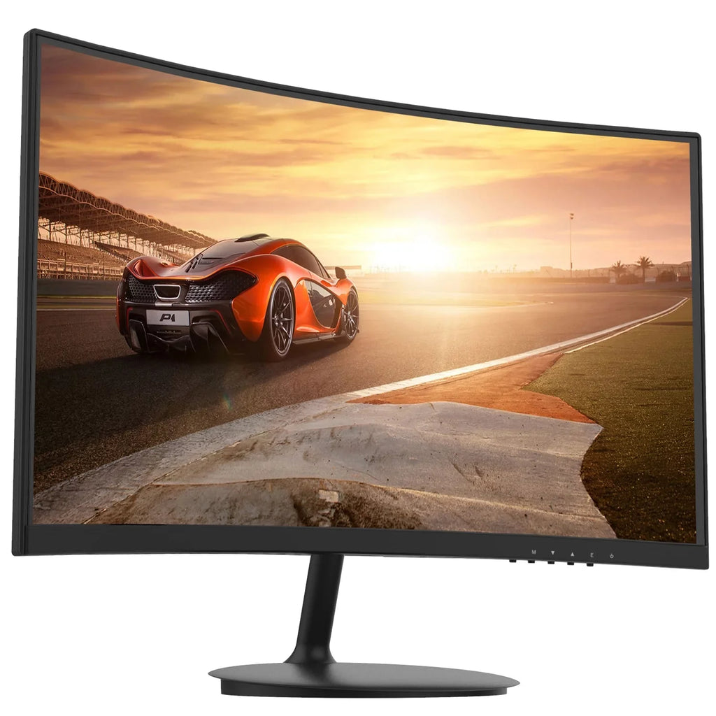 Fiodio with Ports 24" Monitor Rate Curved Cable LED Wall Ready Speakers, Mount 75Hz VESA 1080P (HDMI VGA FHD Refresh HDMI Included)
