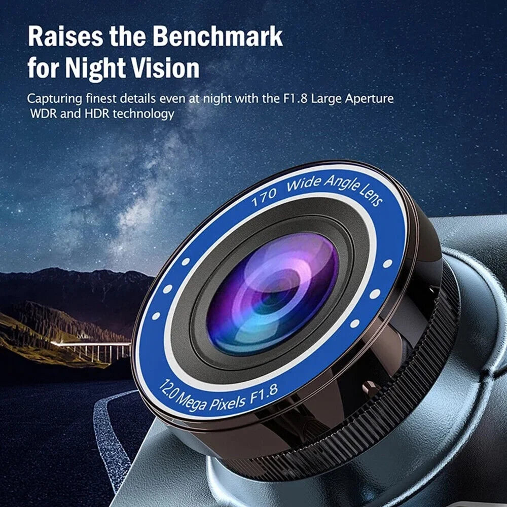 Lens Front Onemayship DVR Camera HD Car Cam Recorder 1080P Night Vision Dash 4" & Rear Dual