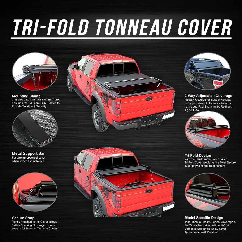 Motoring 15 2019 Top TTC-TRISOFT-057 Adjustable 16 Tonneau Fleetside 18 Soft For 6.5' to Tri -Fold DNA Tundra Bed 2014 17 Trunk Cover