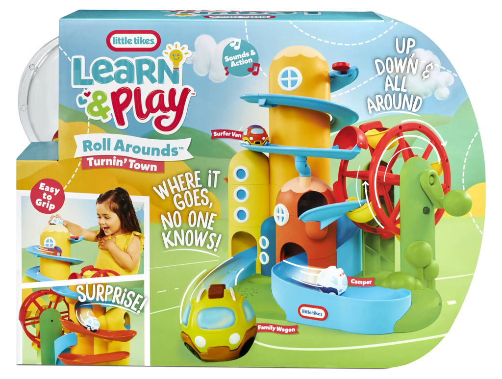 Months Ages Playset Turnin' 18 for Learn Cars Toy and Arounds Little & and Play Toddlers Up Tikes Town, Roll