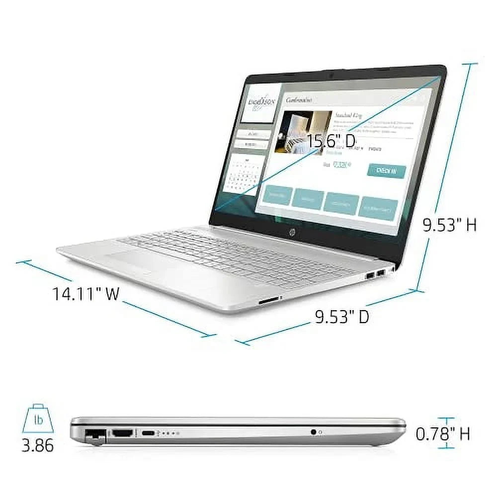 Hp 2022 15.6" Hd Touchscreen Laptop Pc Intel 4-Core I5-1135G7 16Gb Ddr4 256Gb Nvme Ssd Iris Xe Graphics Webcam Hdmi Wifi Ac Rj45 Bt Usb-C Backlit Keyboard Silver Windows 10 W/Re Accessories