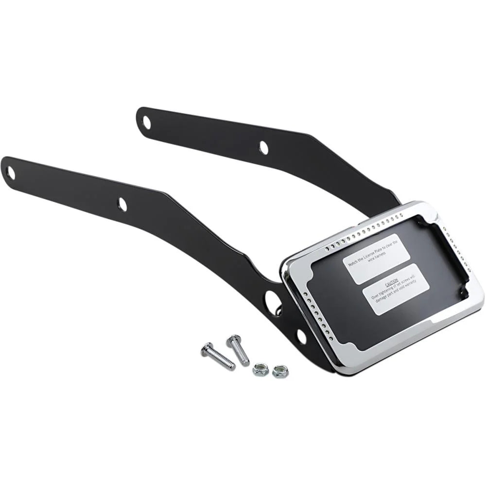 Cycle Visions Cv-4653 Curved Slick Signal License Plate Frame And Mount - Chrome