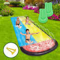 Children liquid 15.5ft Game Double Backyard Race Slides for Sprinkler Sancty