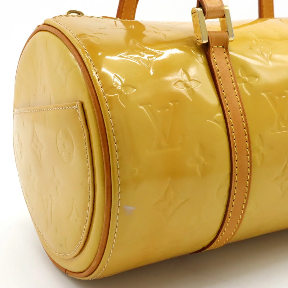 Pre-Loved Louis Vuitton Monogram Vernis Bedford Handbag Enamel Leather Beige Yellow M91006 (Fair)