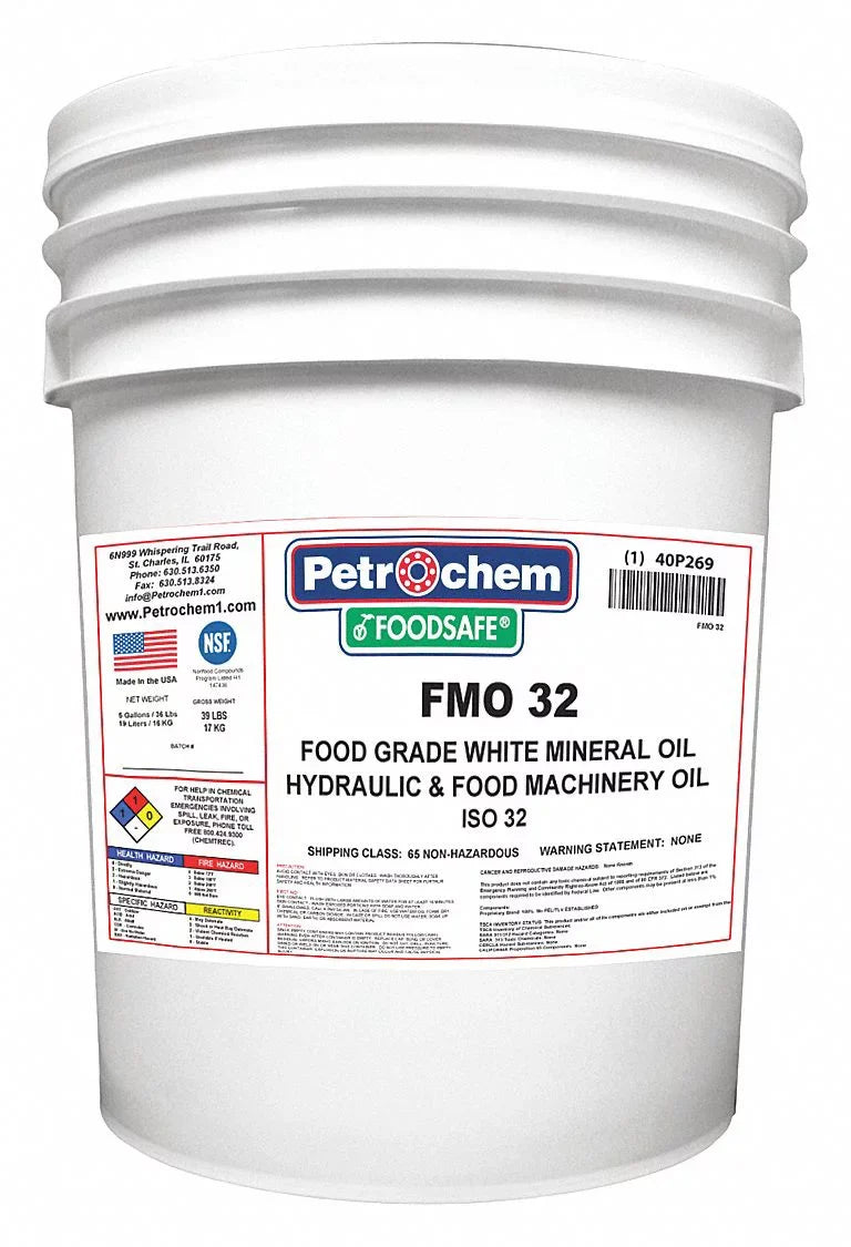 Mineral gal,Pail FOOSAFE Petrochem FMO Oil,FG,5 32-005 Hydraulic