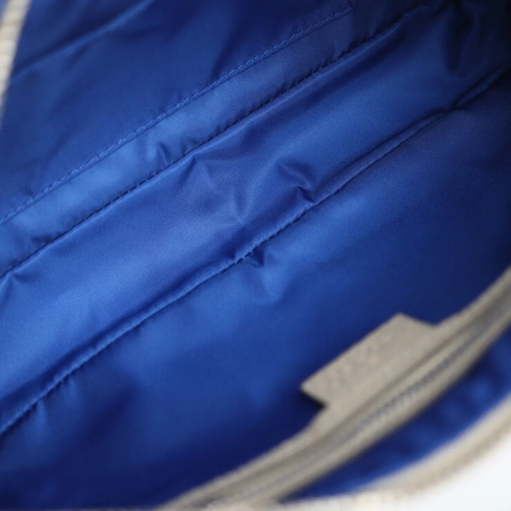 Off Beige Leather The Waist Shoulder Blue (Like Japan Grid Pouch Bag 631341 Belt Limited Nylon One New) Body Pre-Owned