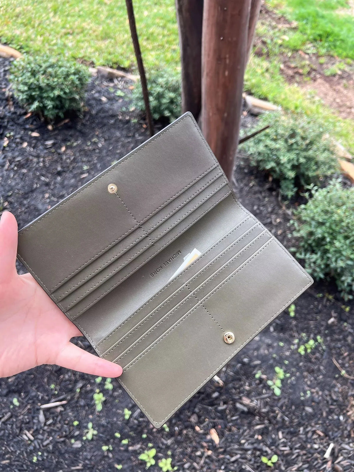 Clutch Credit Holder Card Michael Large Kors MK Reed Wallet Flat Leather Oliver