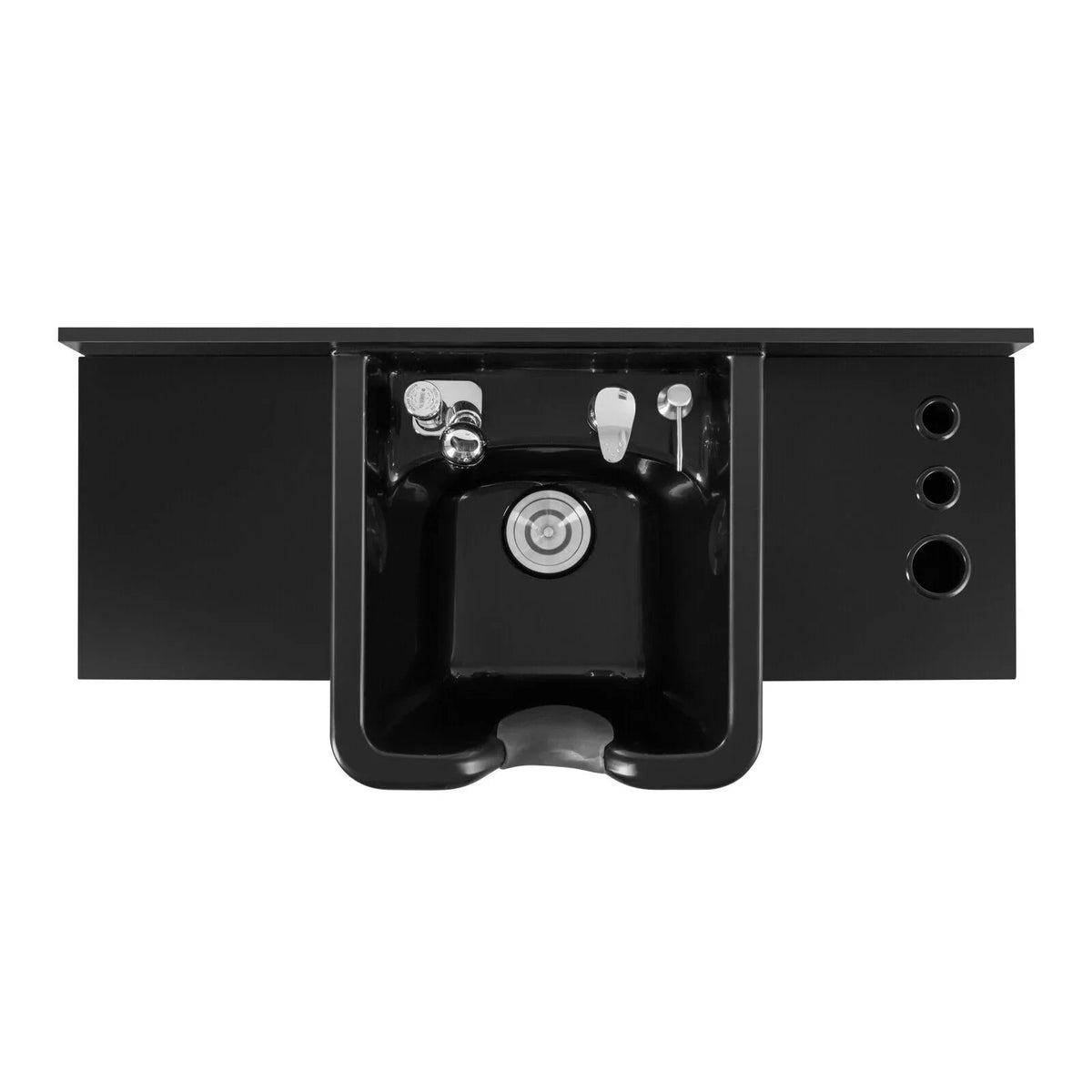Station Sink with Artist Holes,P hand Shampoo Trap,Drawer(Black) Hair Beauty USB,Hair Salon Backwash Dryer