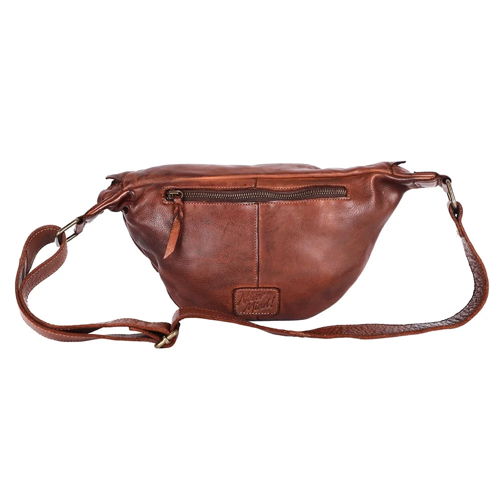 Nm Never Mind Nmbgm150B Fanny Pack Vintage Handmade Genuine Cowhide Leather Women Bag Western Handbag Purse