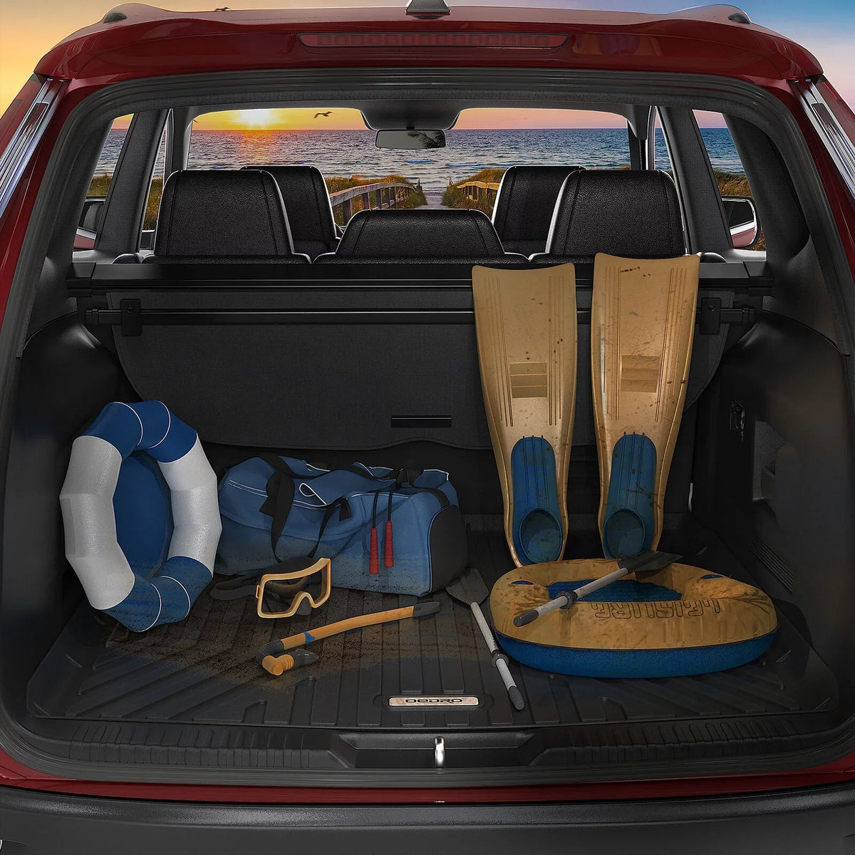 Ledkingdomus Cargo Trunk Liner Black Fits For 2019-2023 Subaru Forester, Fit Cargo Mats Behind 2Nd Row Rear Cargo Trunk Tray