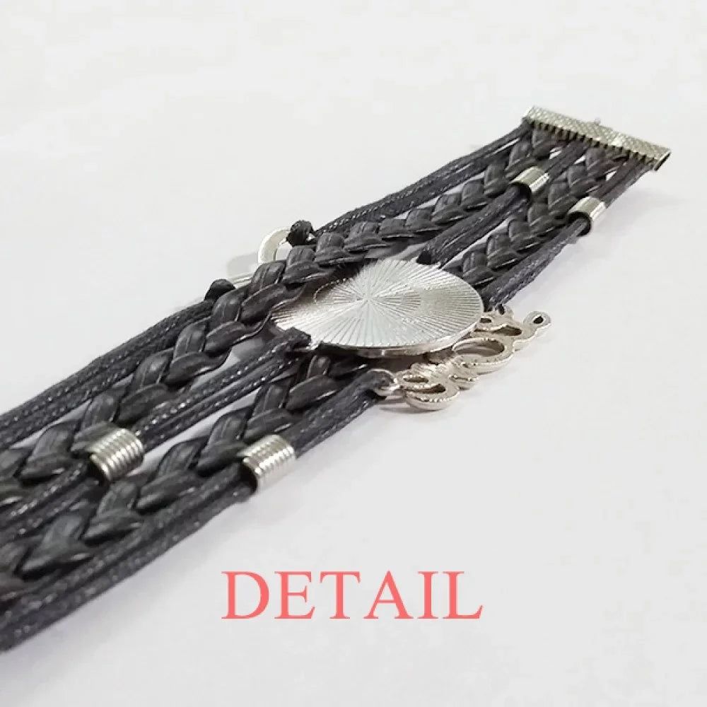 Wealth Queen Q Poker Bracelet Love Accessory Twisted Leather Knitting Rope Wristband