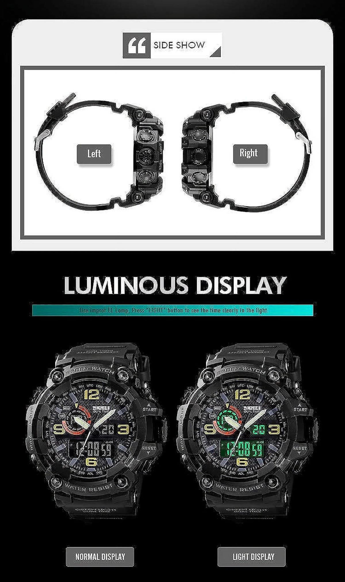 Gosasa Men'S Watches Multi Function Military S-Shock Sports Watch Led Digital Waterproof Alarm Watches