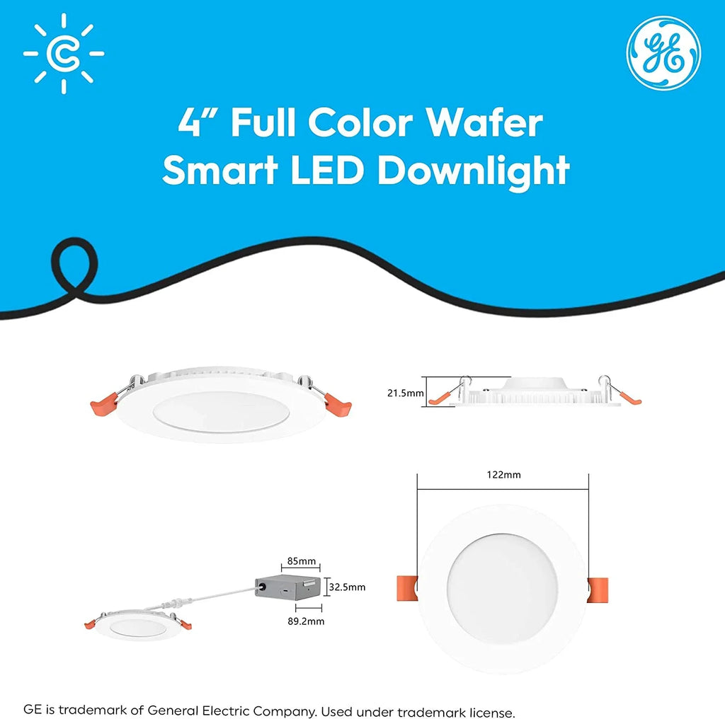 Changing 13 Amazon Lights, Lights, , Wafer Color HD+ (3 CYNC and Full LED YGDU Fixture, Watts, and Reveal with Alexa 4 Smart Works Inches Pack) Downlight LED