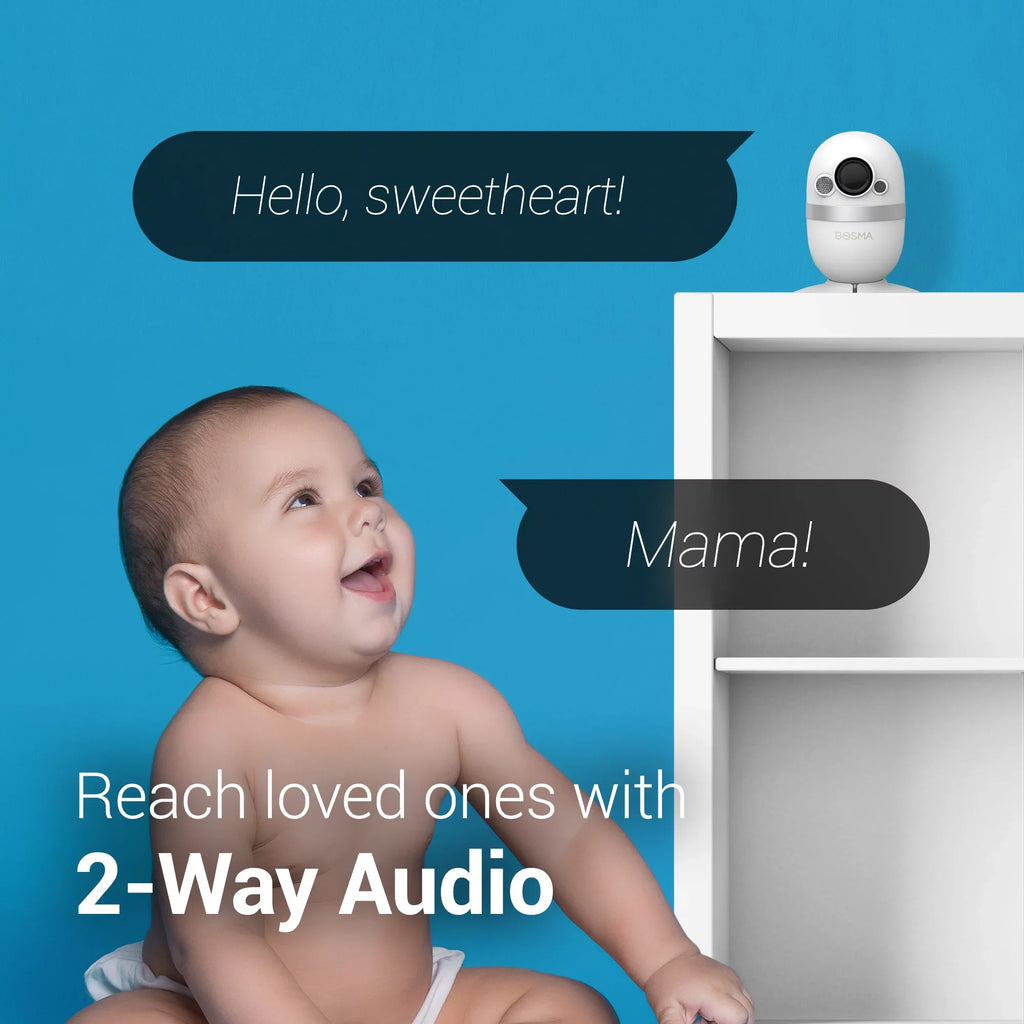 CapsuleCam Monitor, Detection, & with 2 1080p Color Security Wide Pro with Storage Sound Camera Baby Bosma WiFi Night Super HD Motion app, Phone Indoor Local Vision, Audio, Free Angle, Way Camera 162°