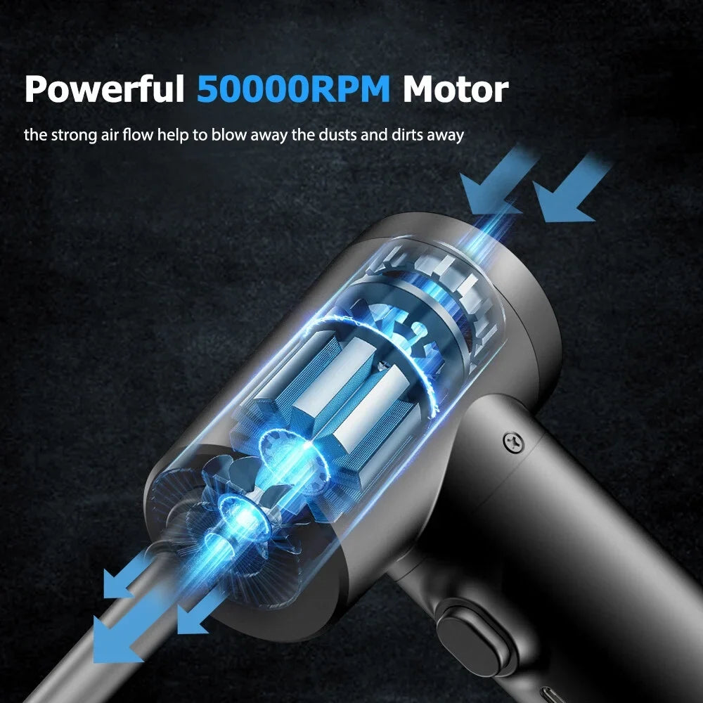 Air 50000RPM Dust for Device with Light Powerful 100W Pump 2-in-1 Cleaner & Rechargeable Duster Air Pump Blowing Dust Blower Electric Multifunctional Remover Air Dust Cordless Dust LED Inflatable