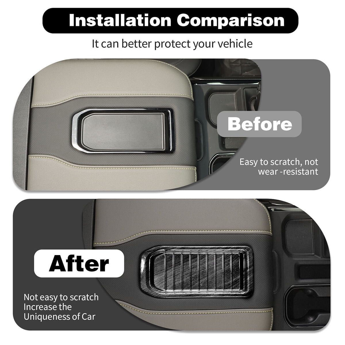 Center Armrest Storage Box Trim Cover Fit For Chevy Silverado Suburban Tahoe Sierra 2019 2020 2021 2022 Black Wood Grain