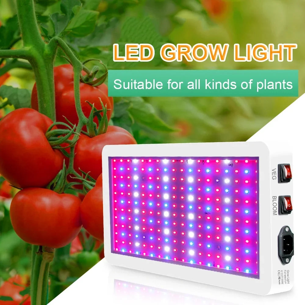 312 Greenhouse Waterproof, Seedlings, Spectrum Plant Indoor 2000W Flowers, Full IP65 with - Light Ideal Grow LEDs with LED Switch, Growing Veg/Bloom Lamp for