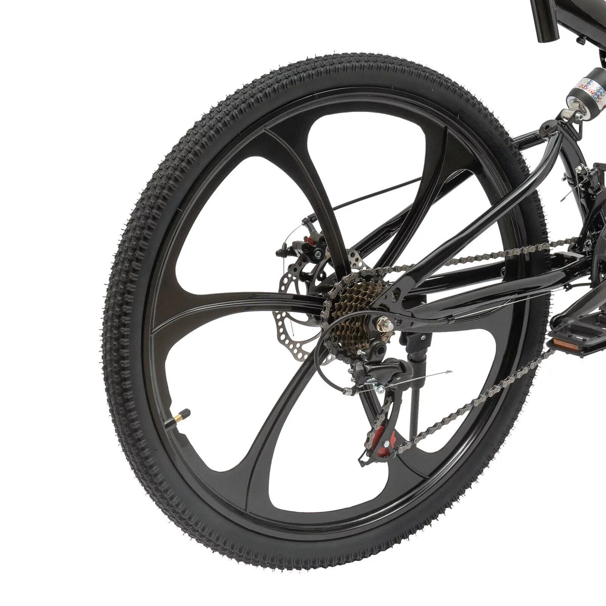 Miumaeov 26" Black Adult Folding Bike 21-Speed Shifter Folding City Bike Lamp Weight Carbon Steel Camping Bicycle Max Loading 150Kg/330Lbs