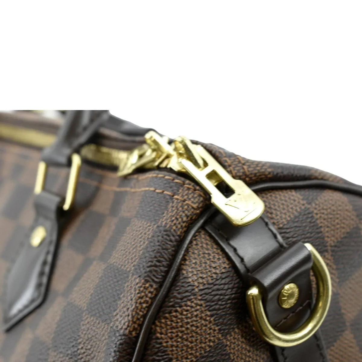 Damier Bag Ebene Speedy Shoulder 30 Bandouliere Brown Pre-owned