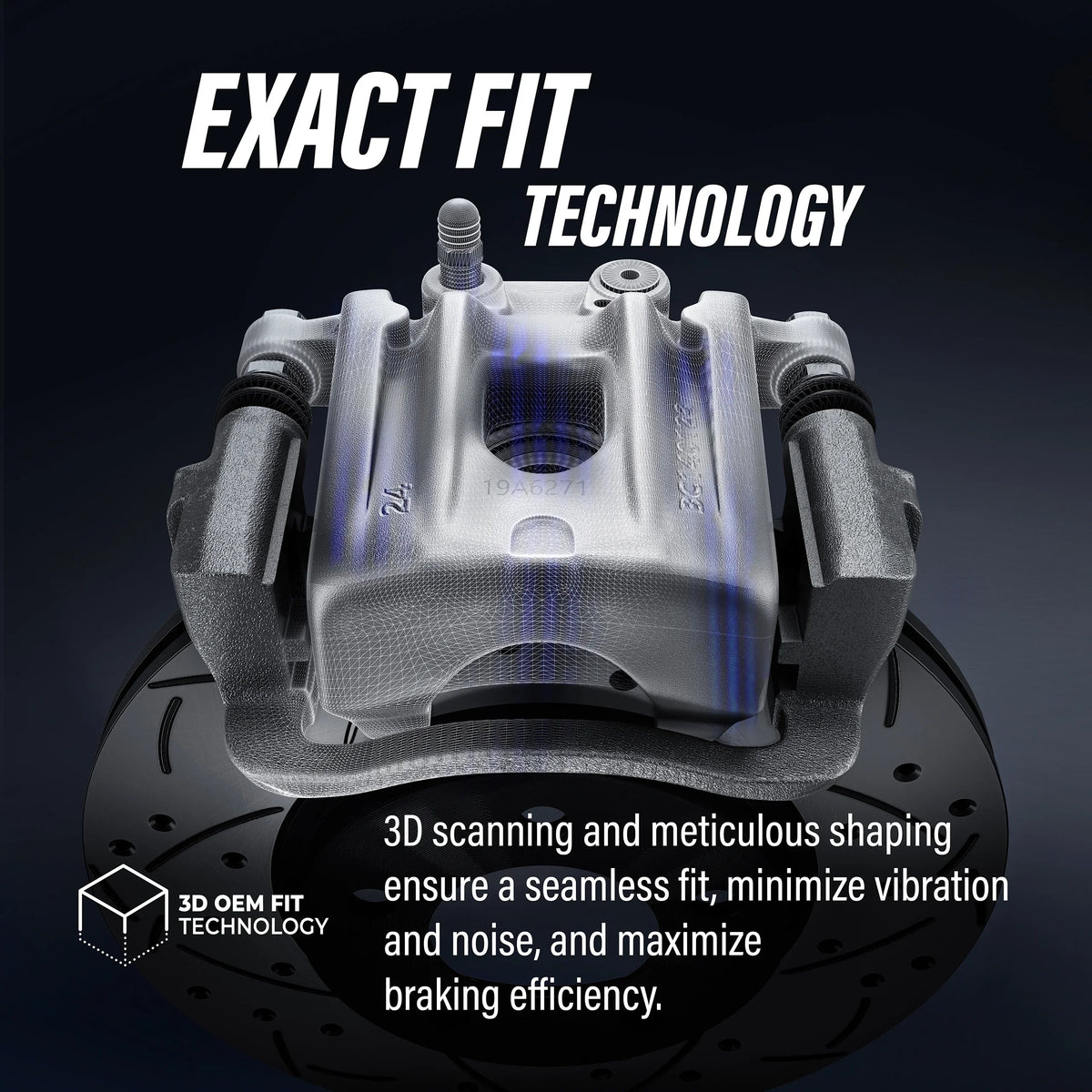 Transit Auto Rear Disc Brake Coated Caliper Drilled Slotted Rotors And Semi-Metallic Pads Kit For 2012 Ram C/V With Single Piston Front From 03 24 12 Kcd-100619S