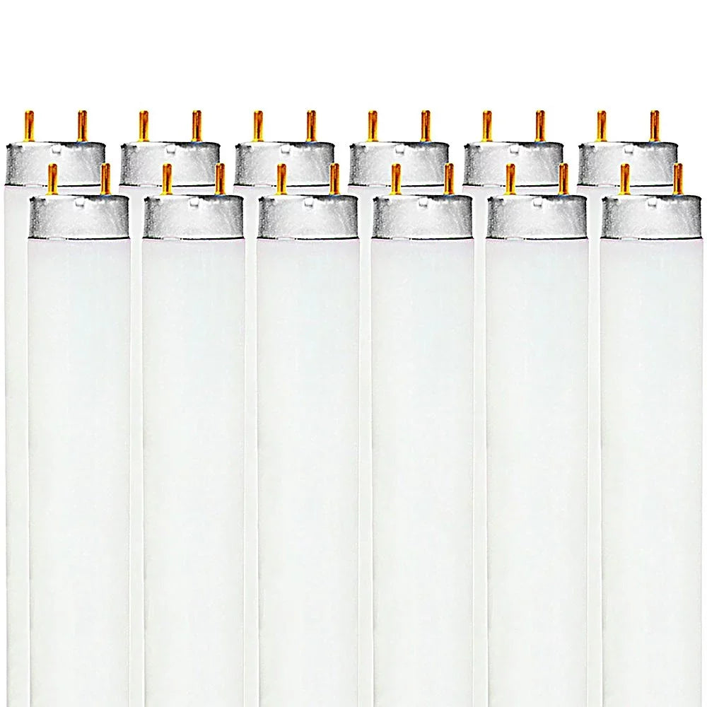 Luxrite F32T8/850 32W 48 Inch T8 Fluorescent Tube Lamp Bulb, 5000K Bright White, 2800 Lumens, G13 Medium Bi-Pin Base, Lr20734, 12-Pack