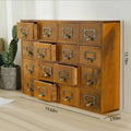 Cabinet Organizer 16 Storage Wood Desk Retro Drawer Box Apothecary Drawers