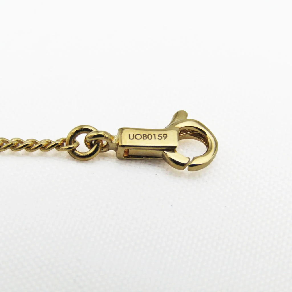 Used Celine Alphabet P 46B0 6Bra Metal No Stone Charm Bracelet Gold (Good)