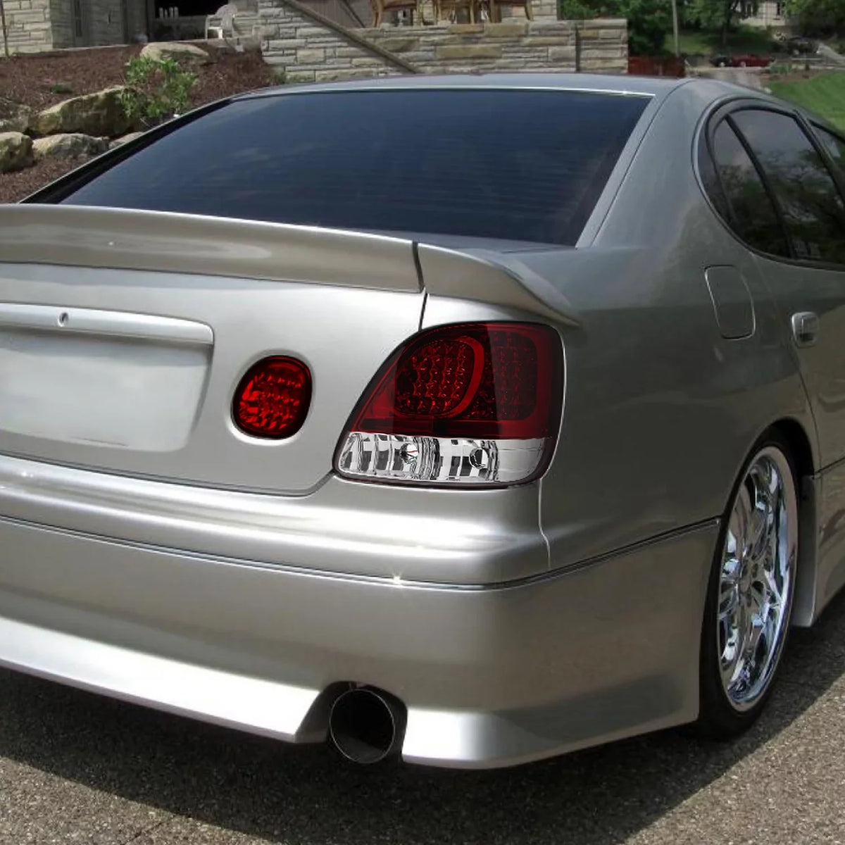 Left Clear Lights with LED Compatible Spec-D + Red 1998-2005 Pair Lexus GS300/GS400/GS430 Tuning Lens Tail Right Assembly