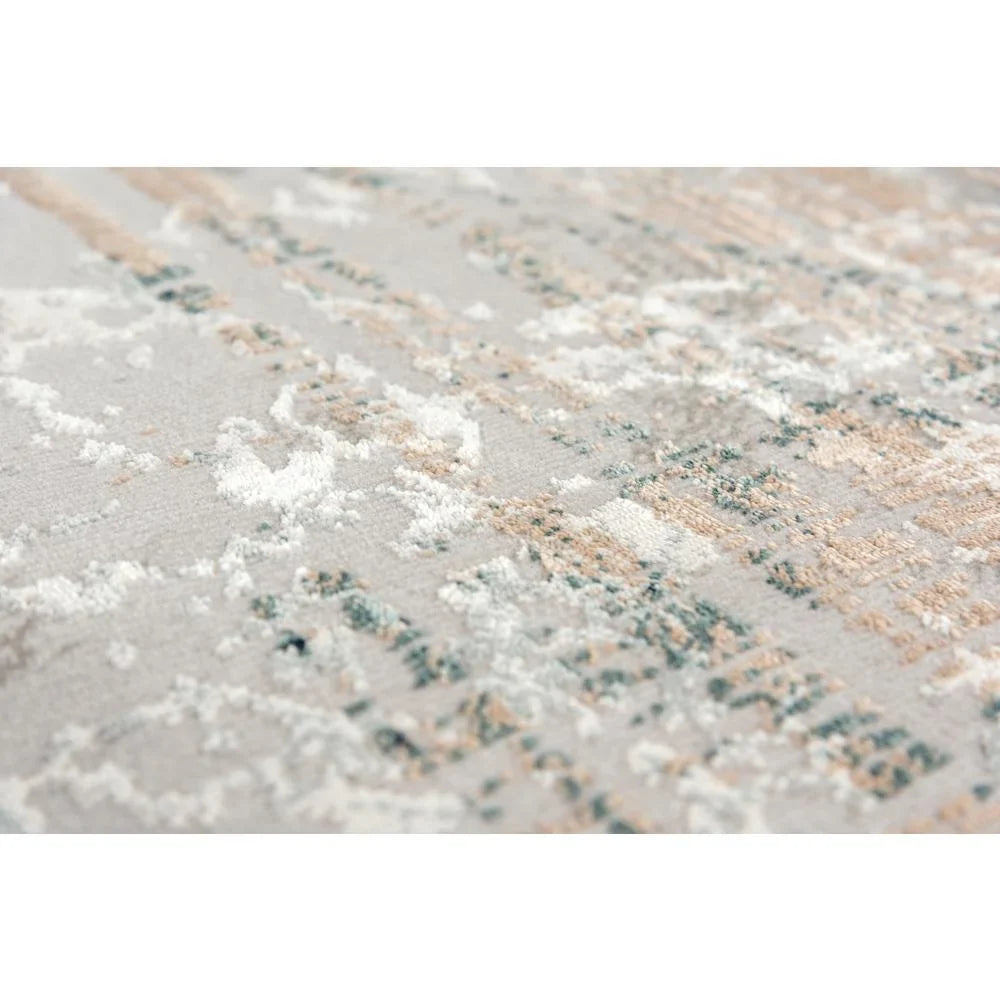 Alora Decor Glamour 7'10"X9'10" Ivory / Gray /Ivory / Gray Power-Loomed Area Rug