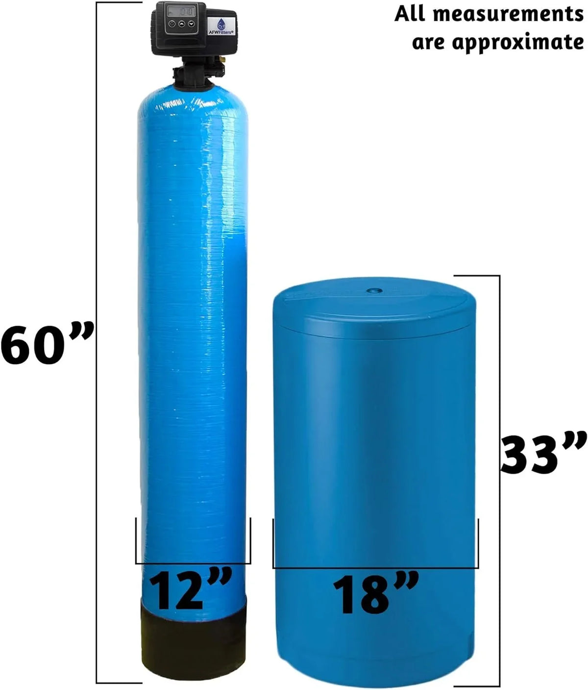 and Fine FNPT cubic Foot Home Resin,1" Pro Mesh AFWFilters Iron 2 Steel Whole Tanks with Blue Connection, Stainless 64k Softener liquid