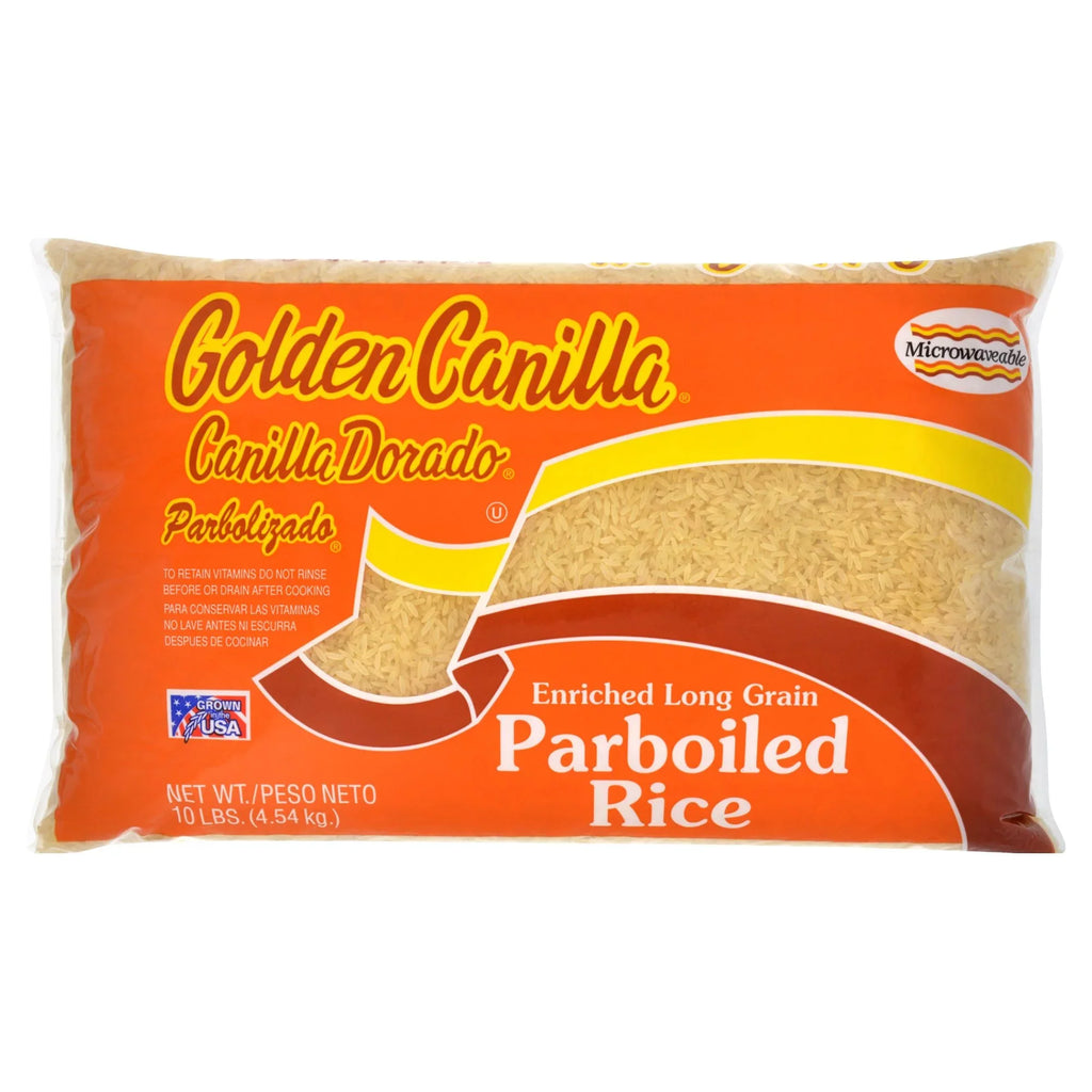 Rice, Enriched 10 Golden Grain lbs. Long Parboiled Canilla, Microwaveable