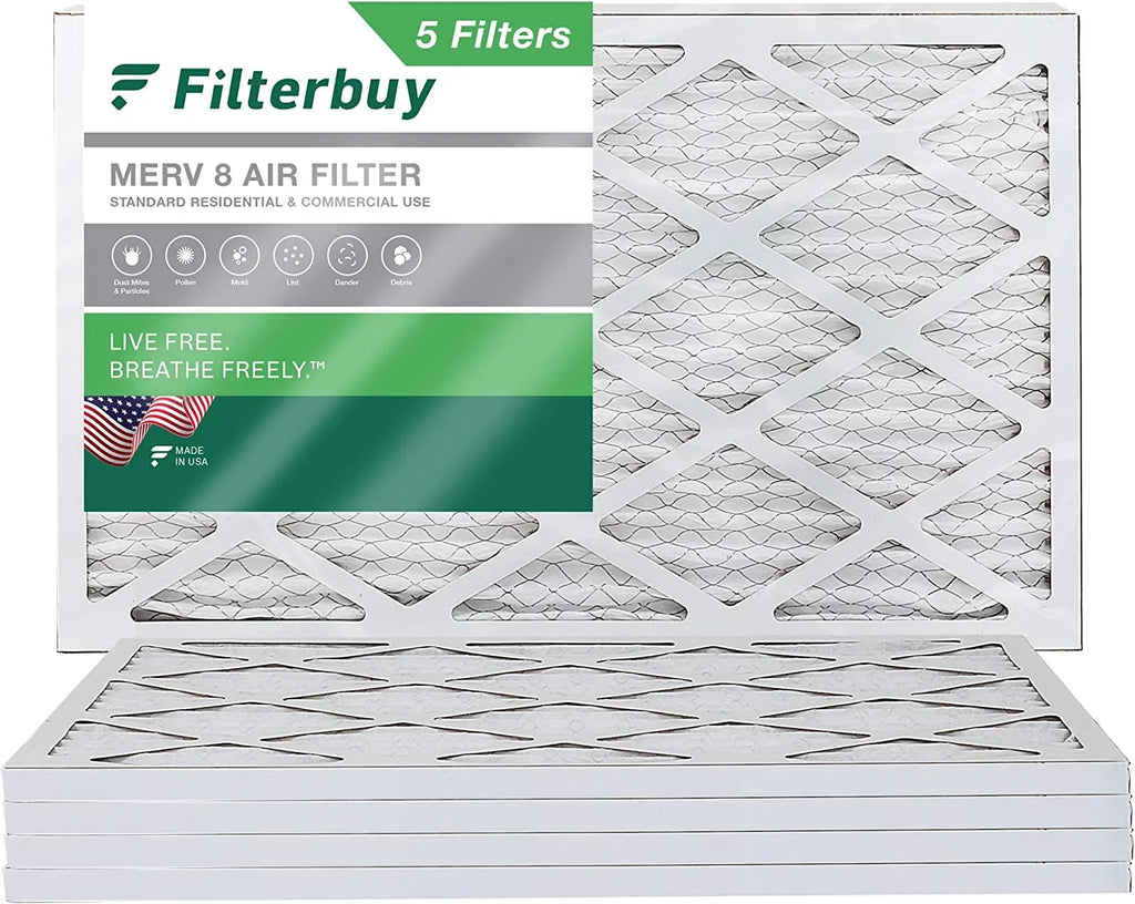 Furnace HVAC Air MERV Filterbuy Pleated AC (5-Pack) 8 Filters 8x30x1