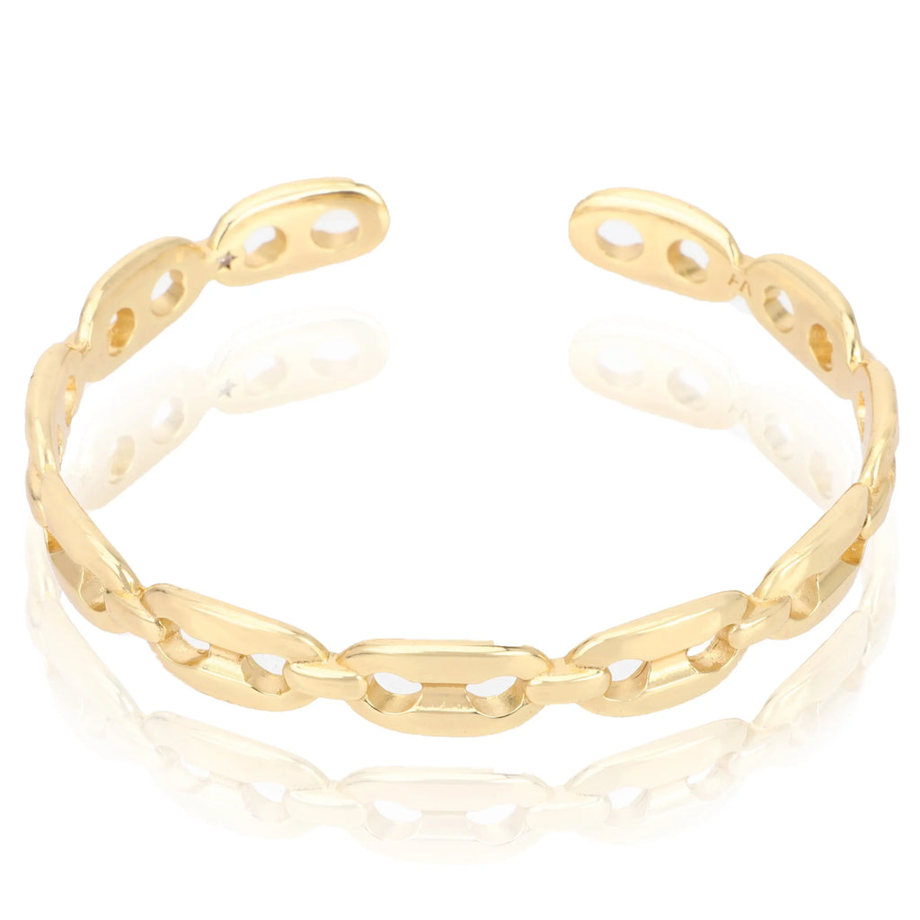 Vintage Havana Callie Mariner Link Bangle 18K Gold-Plated For Women