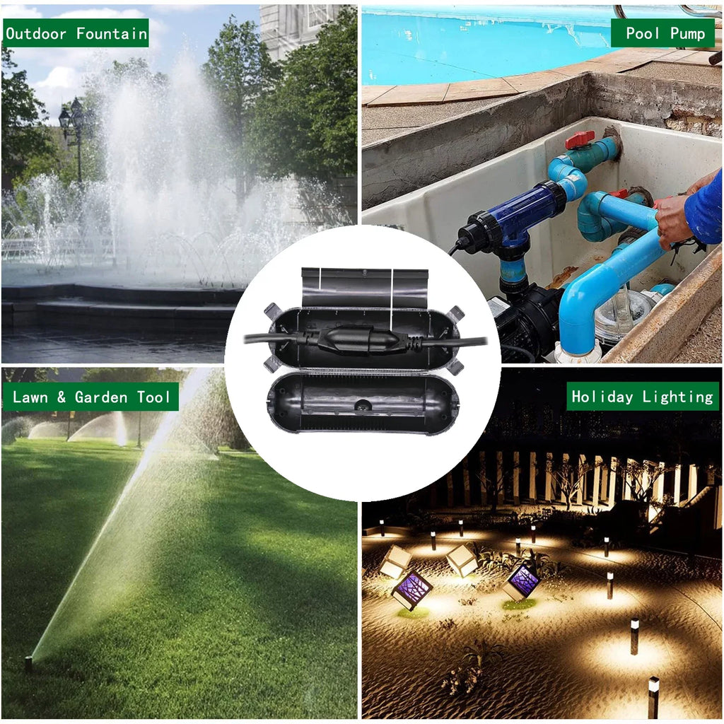 Protect LED Light, Cord Fountain,etc Cover to Tool, Seal for CZS Holiday Power Protectors Decorations, Extension Safety Connector (4 Safety Enclosure Strip Pack) Plug Outside