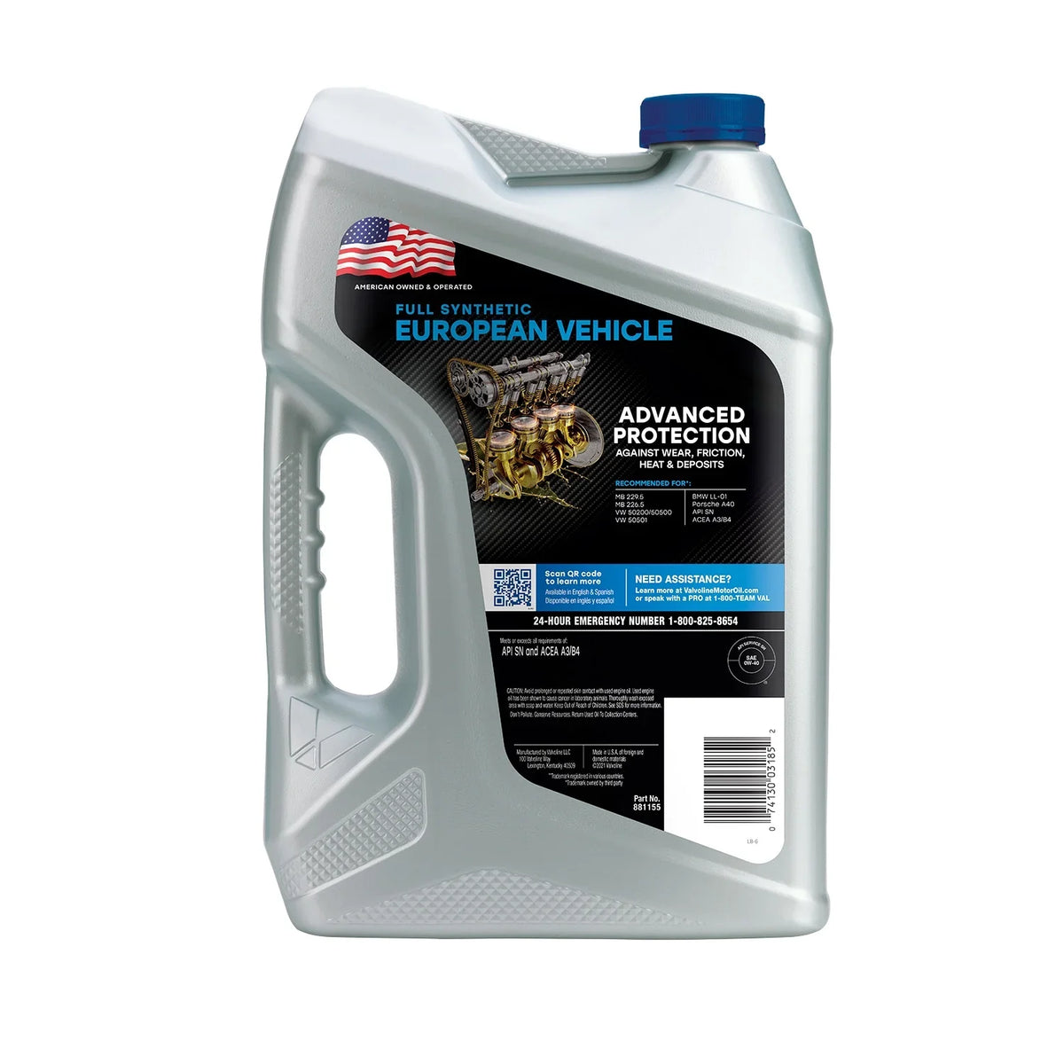 Valvoline Vehicle QT European Full 0W-40 Motor Synthetic 5 Oil